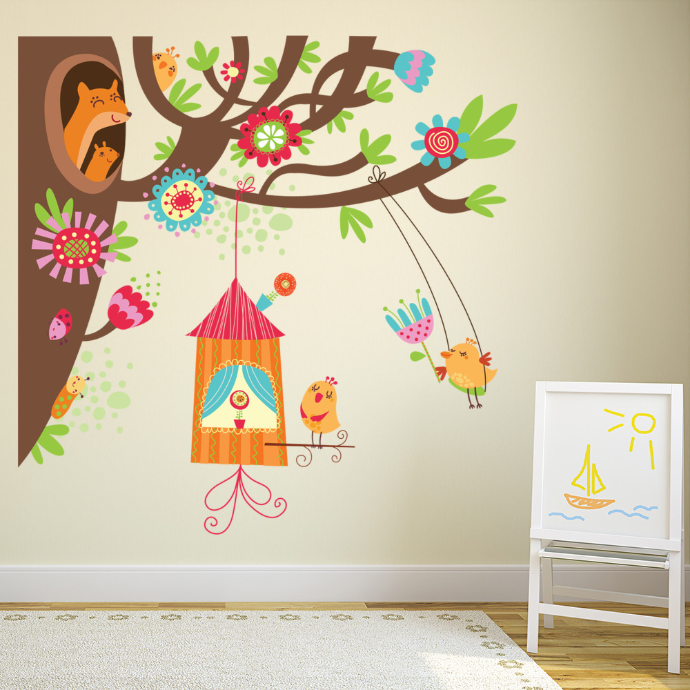 Woodland Animals Tree Wall Sticker Scene | Icon Wall Stickers